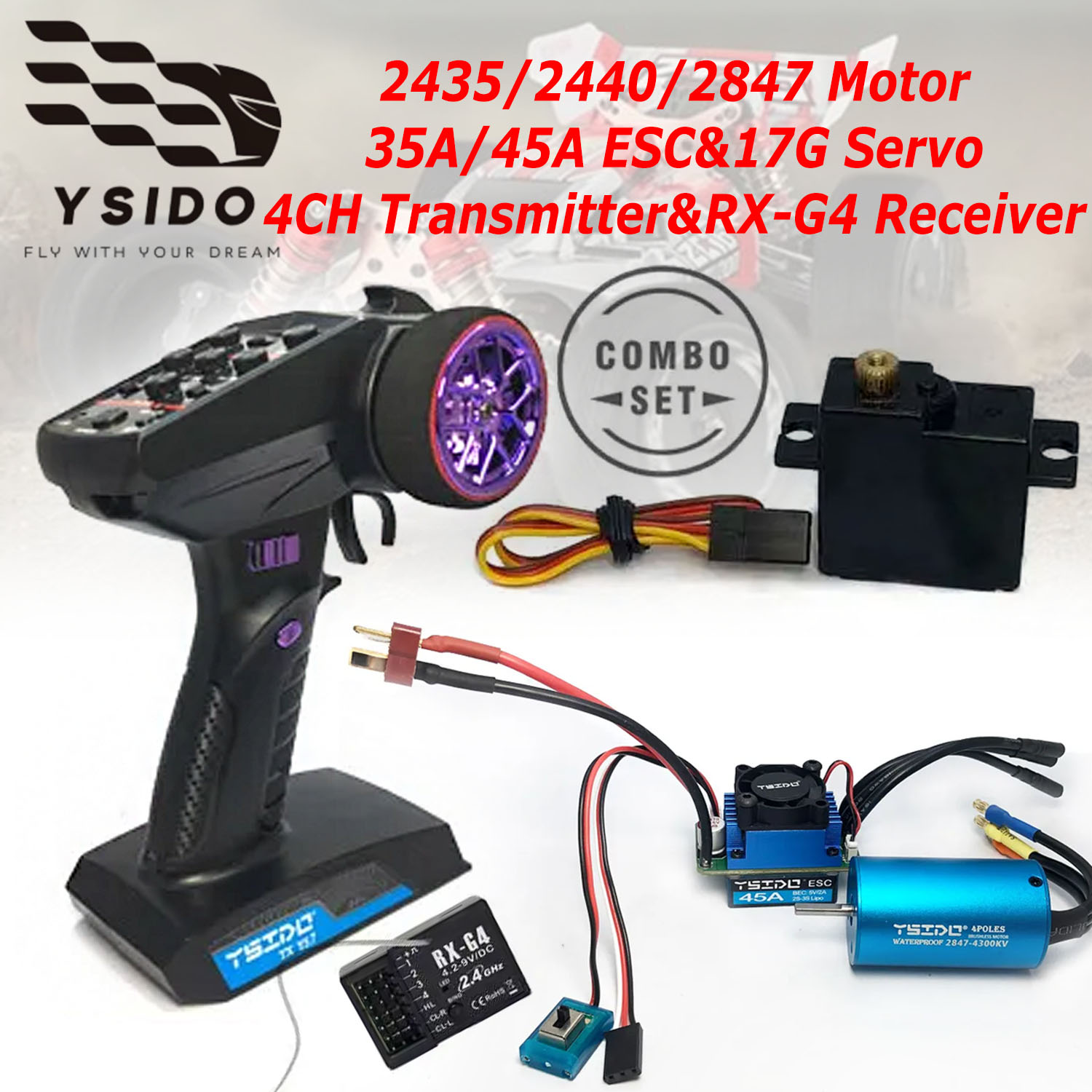 Rc Remo Hobby - Zestaw ulepszeń YSIDO Brushless Combo: silnik,