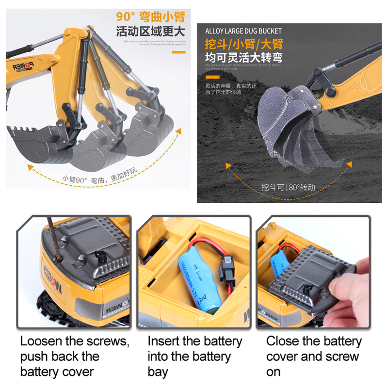 Koparka RC 2.4Ghz 6 kanałów 1: – Rc Excavator Hobby recenzja i cena